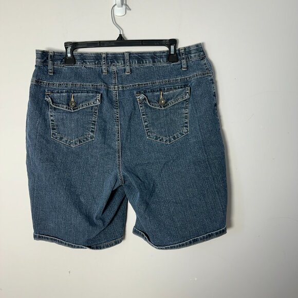 EUC Womens Cato Premium Denim Jean Shorts 16W 16 W Elastic Waist TA - Picture 2 of 3